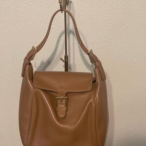 Fendi Tan Leather Shoulder Bag with Slouchy Design